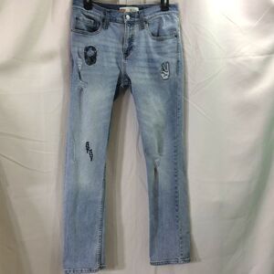 Levi’s 511 Slim Men’s Jeans 29x29 Light Wash Embroidered Patches Distressed